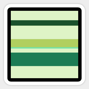 A cool transfusion of Salem, Medium Aquamarine, Tea Green, Cal Poly Pomona Green and June Bud stripes. - Sociable Stripes Sticker
